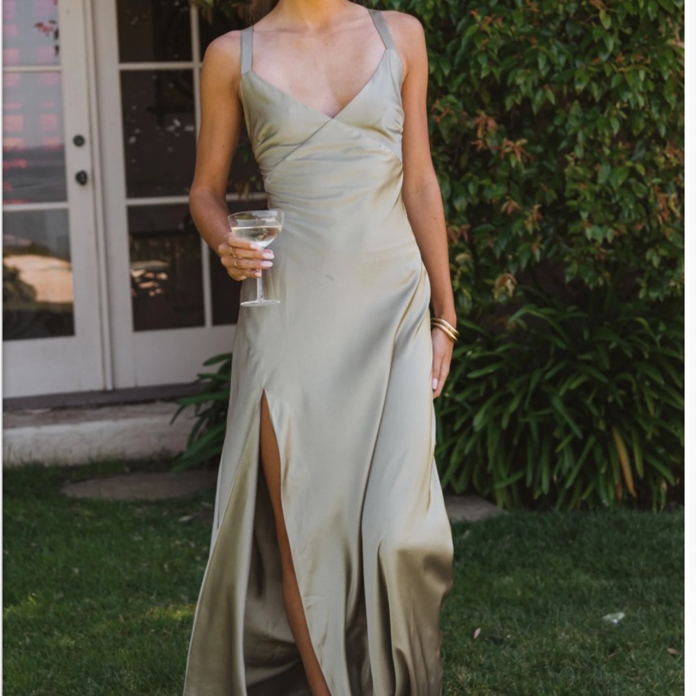 Anderson Maxi Dress Moss Green Luxe Satin